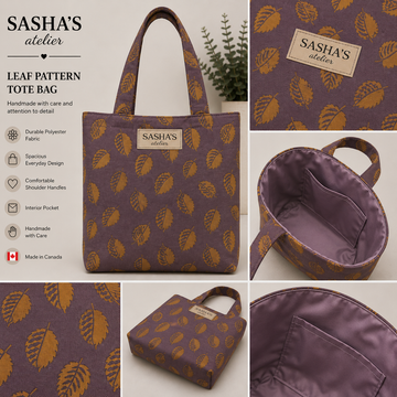 Leaf Pattern Tote Bag – Handmade in Canada