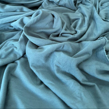 Telio Carlos bamboo knit fabric in Blue Haze colour, soft OEKO-TEX certified bamboo rayon spandex knit