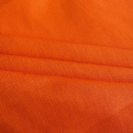 Orange cotton craft canvas fabric with smooth woven texture 