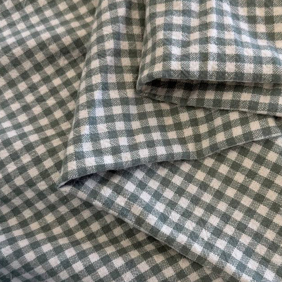 Télio organic cotton gingham fabric in multiple colors, 100% organic cotton check fabric for sewing, quilting, apparel and home décor
