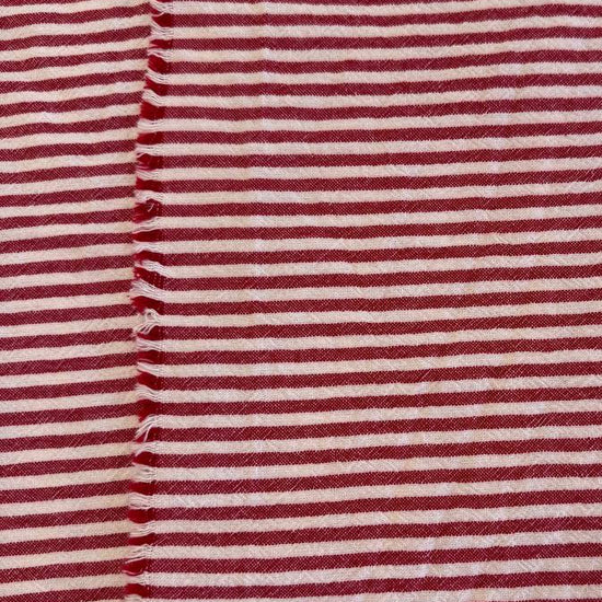 Red/White Organic Striped Cotton Fabric by Telio