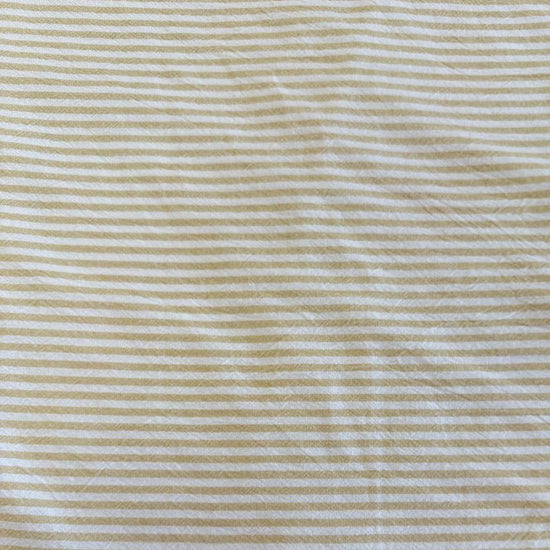 Yellow/White Organic Striped Cotton Fabric by Telio
