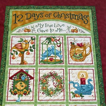 12 Days of Christmas Fabric Panel – Nancy Halvorsen