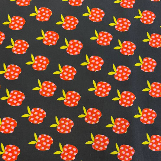 Mystic Fable By Ruby Star Society apple cotton fabric on black background