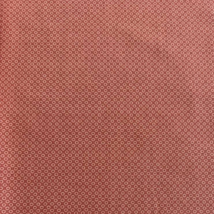 Joie De Vivre clay pink cotton fabric with small white dot circle print by French General for Moda.