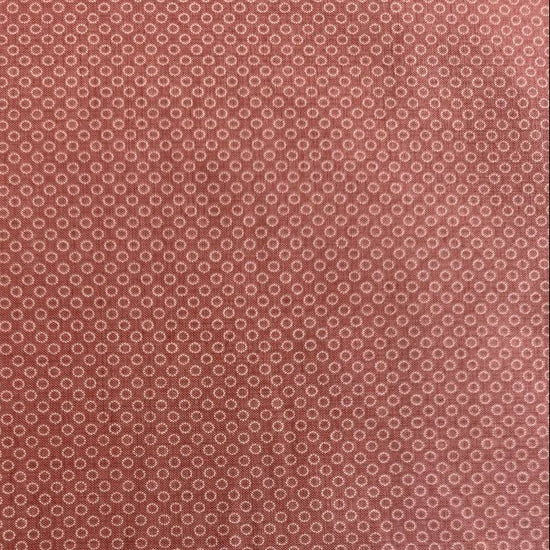 Joie De Vivre clay pink cotton fabric with small white dot circle print by French General for Moda.