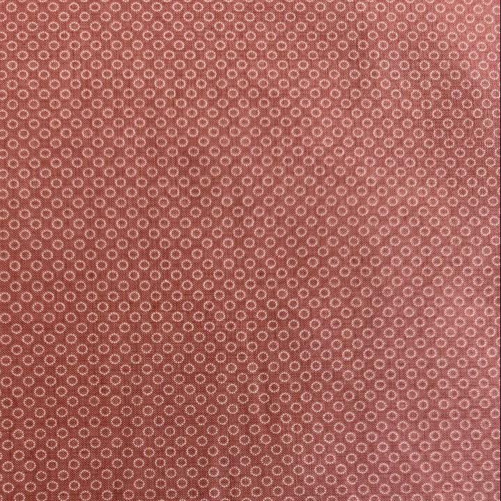 Joie De Vivre clay pink cotton fabric with small white dot circle print by French General for Moda.