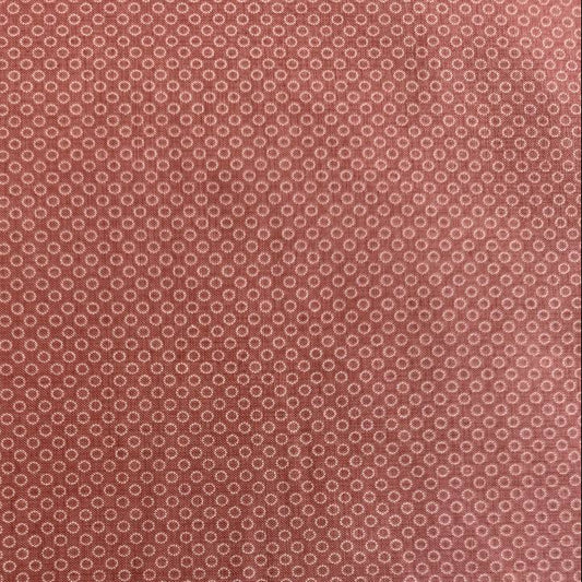 Joie De Vivre clay pink cotton fabric with small white dot circle print by French General for Moda.