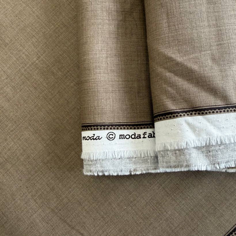 French General Solids taupe cotton fabric by Moda Fabrics with a textured linen-look appearance.
