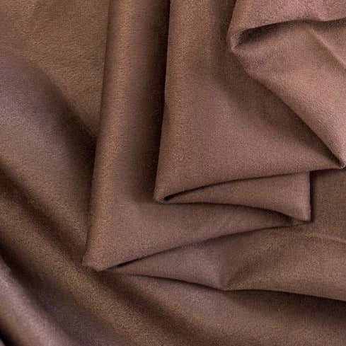 Scuba Suede Capri Dark Brown stretch fabric with soft suede texture in rich brown color.