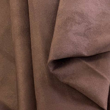 Scuba Suede Capri Dark Brown stretch fabric with soft suede texture in rich brown color.