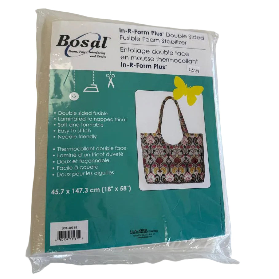Bosal In-R-Form Plus double sided fusible foam stabilizer for quilting, sewing, tote bags, and structured craft projects