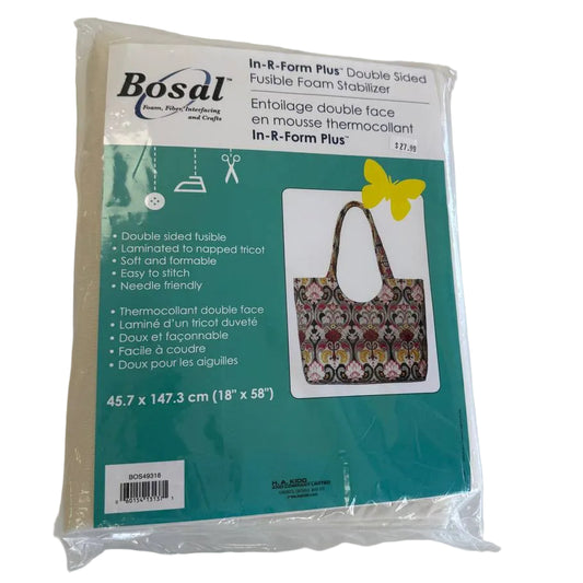 Bosal In-R-Form Plus double sided fusible foam stabilizer for quilting, sewing, tote bags, and structured craft projects