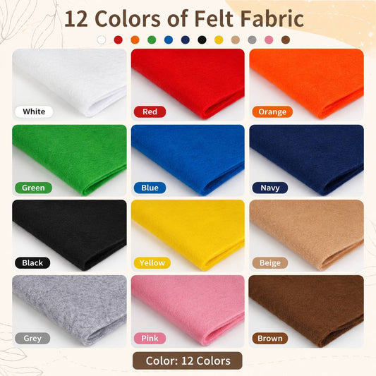 Hello Hobby Assorted Felt Sheets – 12 Pack