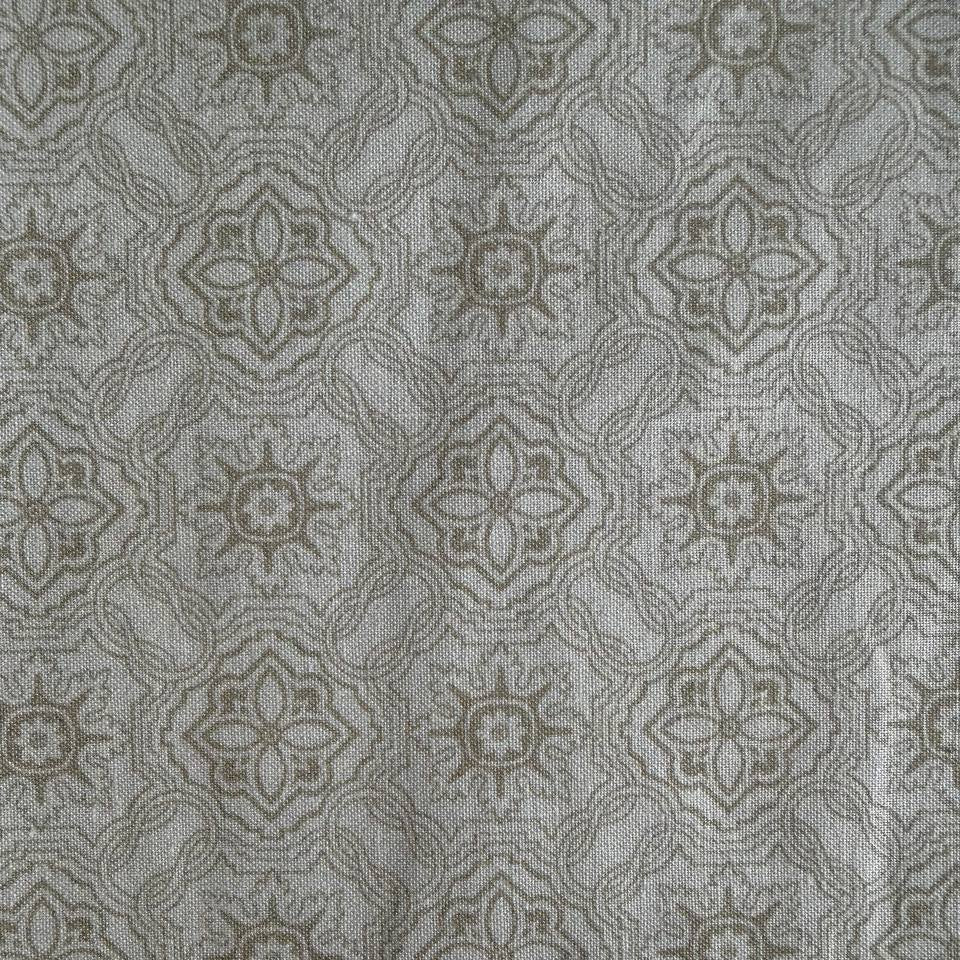 soft cream quilting cotton fabric with subtle beige vintage tile geometric pattern – Sasha’s Atelier Canad