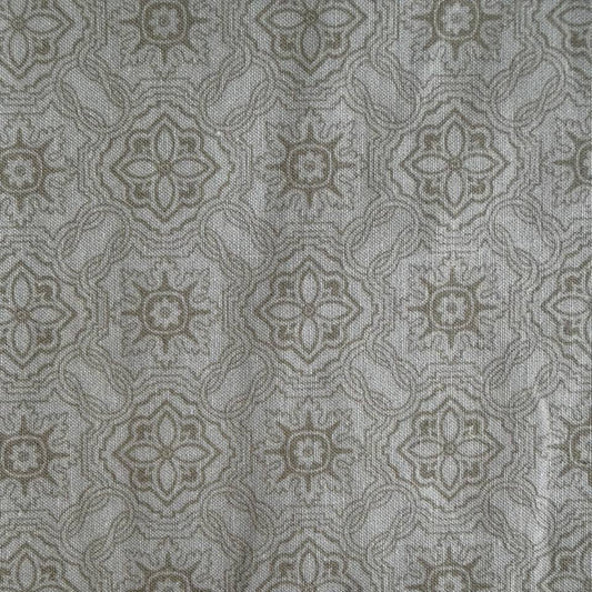 soft cream quilting cotton fabric with subtle beige vintage tile geometric pattern – Sasha’s Atelier Canad