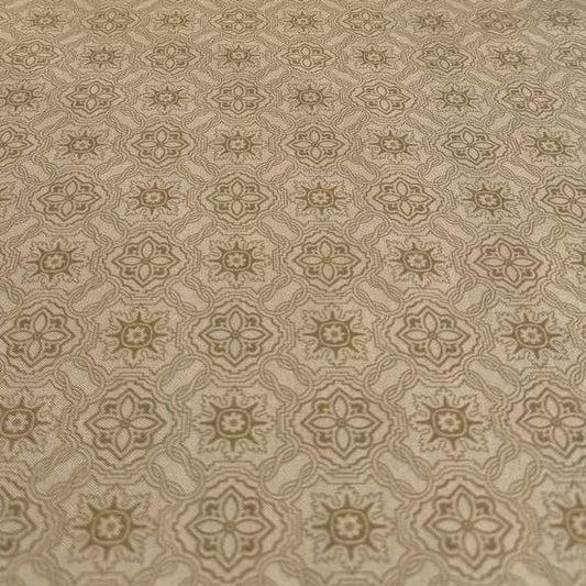 Gold quilting cotton fabric with beige vintage tile geometric pattern – Sasha’s Atelier Canada