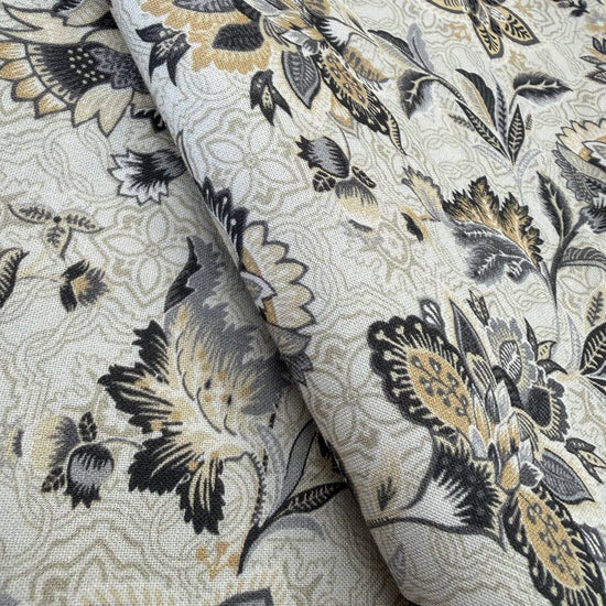 vintage floral quilting cotton fabric in beige, grey and gold tones – Sasha’s Atelier Canada