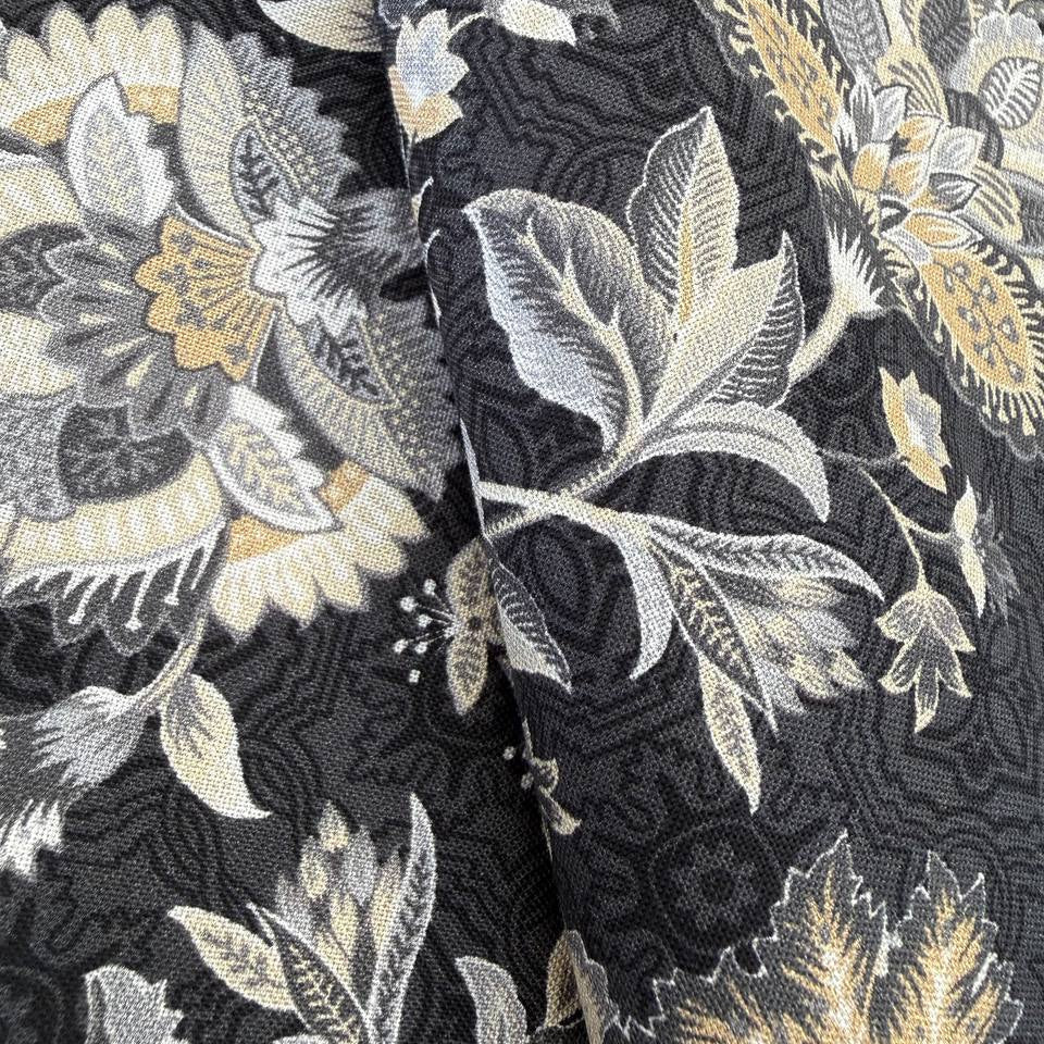 dark blue floral quilting cotton fabric with vintage flowers – Sasha’s Atelier Canada