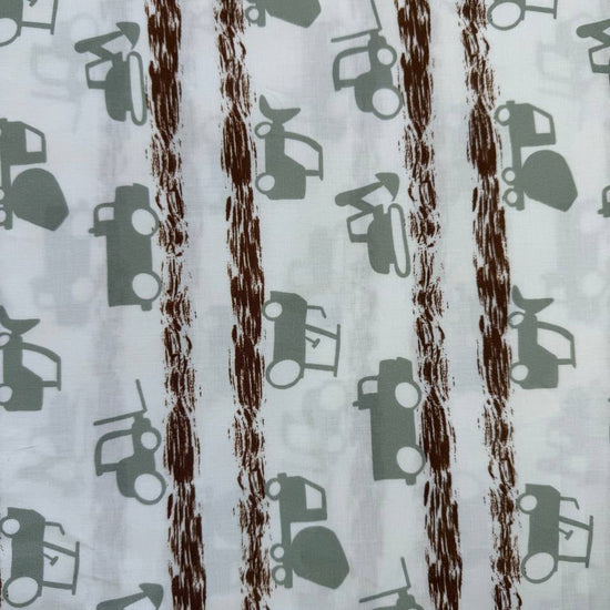 kids quilting cotton fabric with tractors and construction vehicles pattern – Sasha’s Atelier Canada