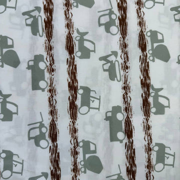 kids quilting cotton fabric with tractors and construction vehicles pattern – Sasha’s Atelier Canada