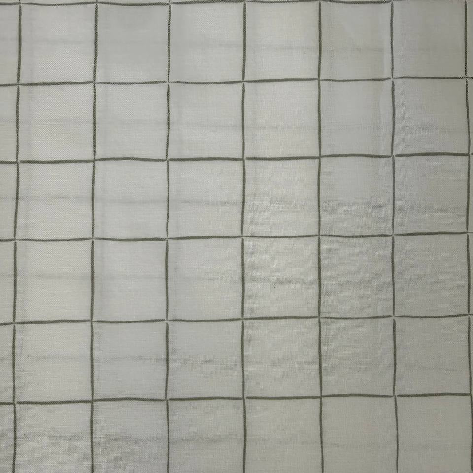soft cream quilting cotton fabric with gray grid windowpane pattern – Sasha’s Atelier Canada