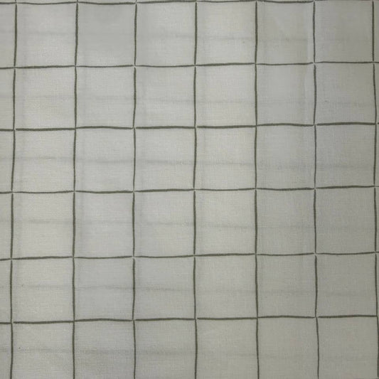 soft cream quilting cotton fabric with gray grid windowpane pattern – Sasha’s Atelier Canada