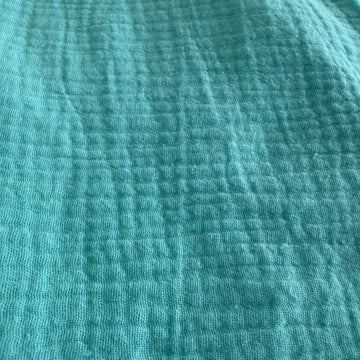 Soft and elegant double gauze fabric in a beautiful blue shade.