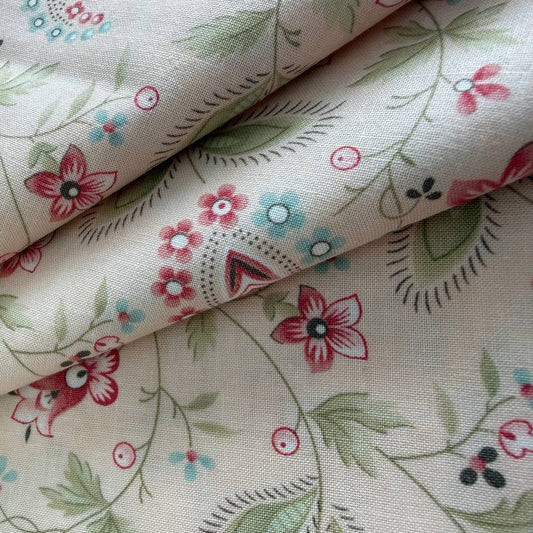 blush quilting cotton fabric with paisley and small floral pattern – Sasha’s Atelier Canada