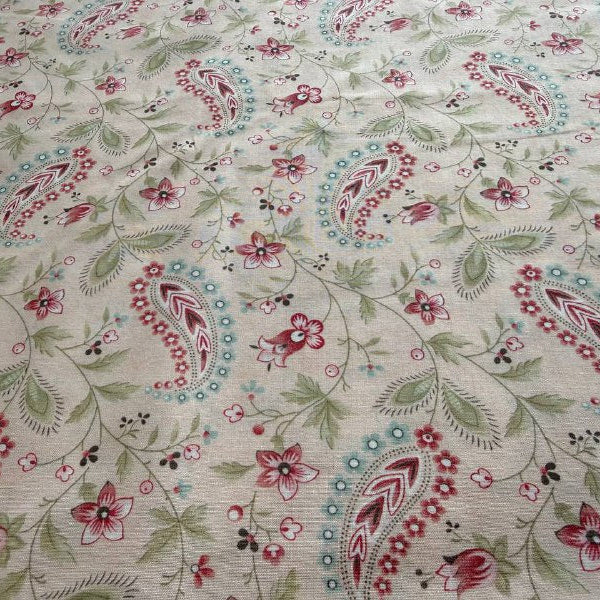 blush quilting cotton fabric with paisley and small floral pattern – Sasha’s Atelier Canada