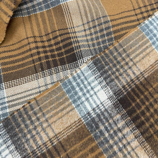 Double-Sided Fabric, Yarn Dyed Plaid, Plaid Fabric, Brown Plaid, Black and White Plaid, Cotton Polyester Blend, Check Fabric, Apparel Fabric, Sewing Fabric, Fall Fabric, Shirt Fabric, Skirt Fabric