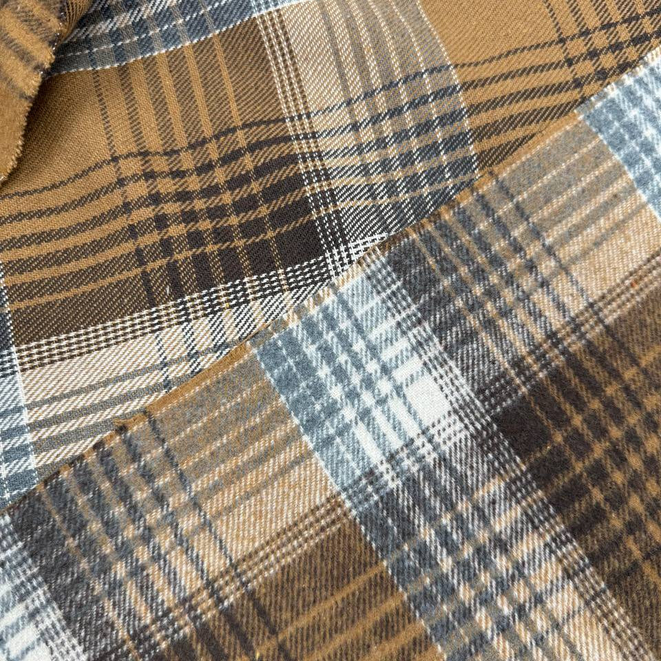 Double-Sided Fabric, Yarn Dyed Plaid, Plaid Fabric, Brown Plaid, Black and White Plaid, Cotton Polyester Blend, Check Fabric, Apparel Fabric, Sewing Fabric, Fall Fabric, Shirt Fabric, Skirt Fabric