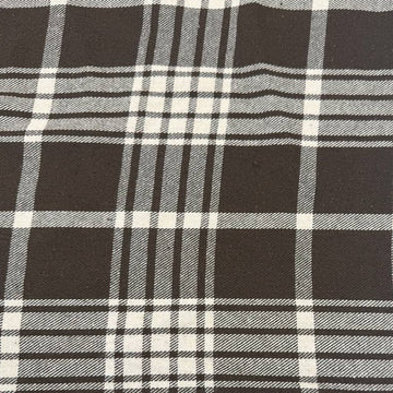 Black and white yarn-dyed plaid fabric, 85% cotton and 15% polyester, double-sided, 150 cm wide.