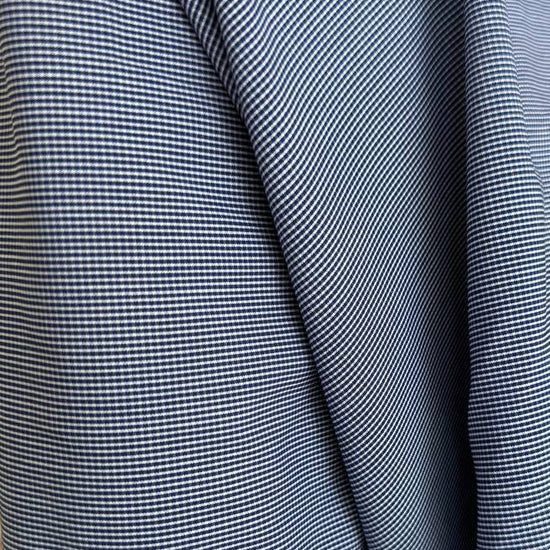 Classic striped shirting fabric in a timeless blue and white pattern.