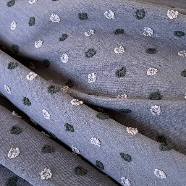 Lilac grey fancy jacquard fabric texture close up – Sasha’s Atelier Canada