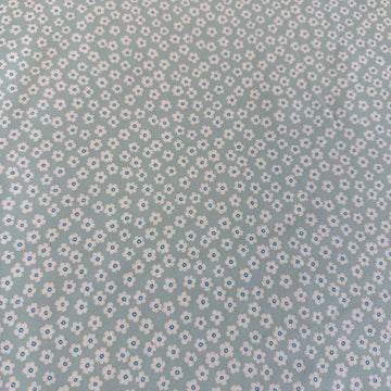 light blue fabric with small white daisy floral pattern for sewing and quilting – Sasha’s Atelier Canada