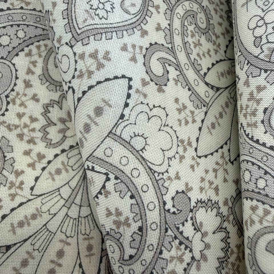 gray paisley floral fabric pattern for sewing and home decor – Sasha’s Atelier Canada