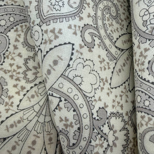 gray paisley floral fabric pattern for sewing and home decor – Sasha’s Atelier Canada