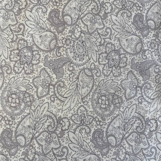 gray paisley floral fabric pattern for sewing and home decor – Sasha’s Atelier Canada