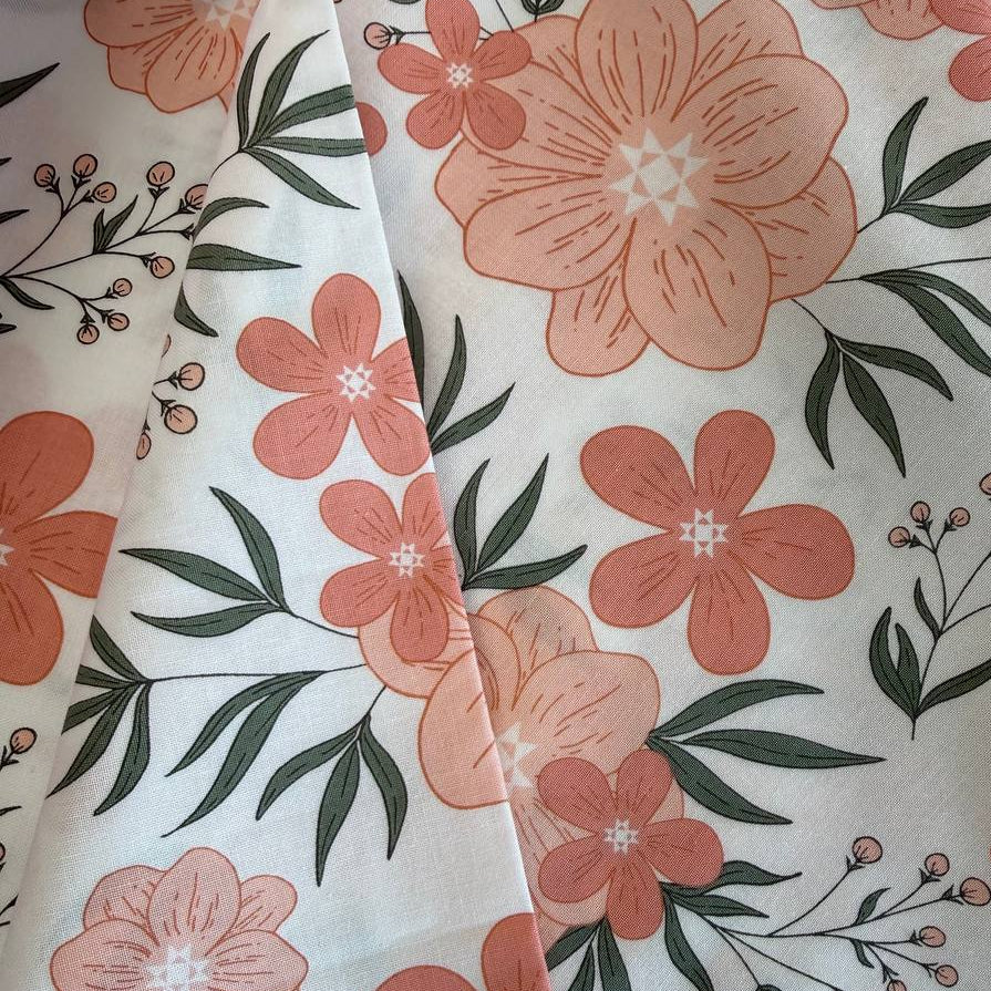 Soft cream cotton fabric from the Potted collection by Kiley’s Quilt Room for Moda.
