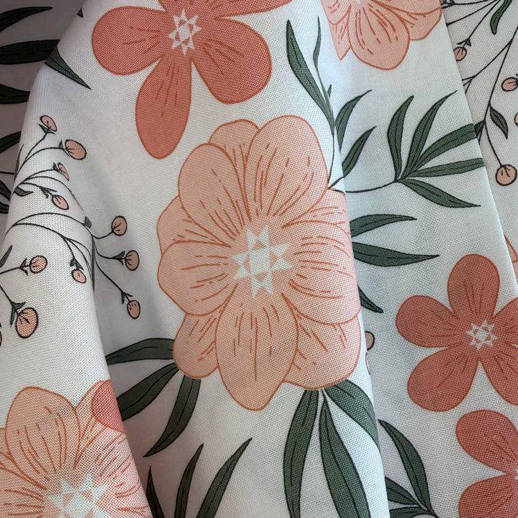 Soft cream cotton fabric from the Potted collection by Kiley’s Quilt Room for Moda.