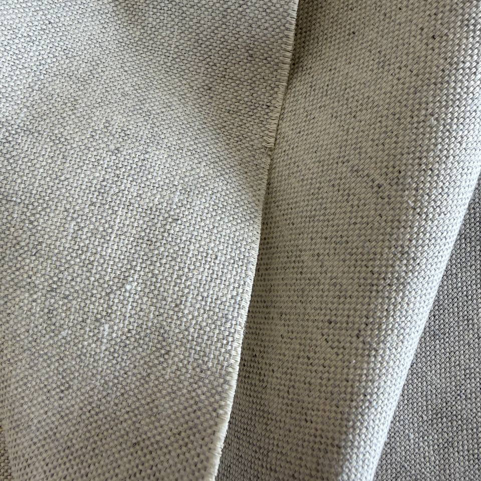 Soft neutral home décor fabric with a natural linen-look texture.