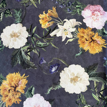 Dark Botanical Floral Cotton Blend Home Decor Fabric Sasha's Atelier Canada
