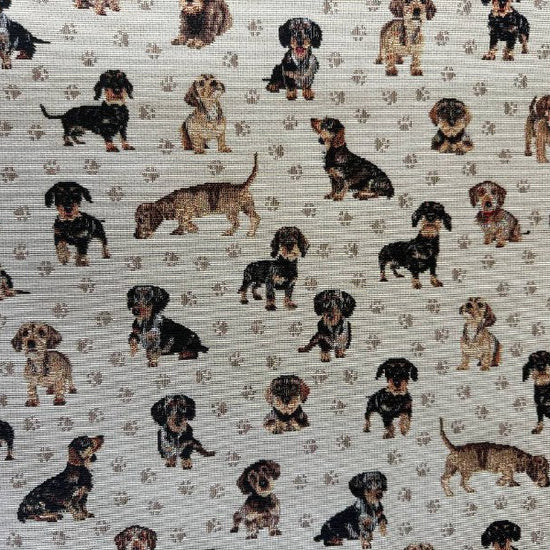 Dog Tapestry Upholstery Fabric – Woven Dog Pattern Home Decor Fabric Sasha's Atelier Canada