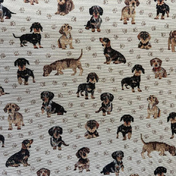 Dog Tapestry Upholstery Fabric – Woven Dog Pattern Home Decor Fabric Sasha's Atelier Canada