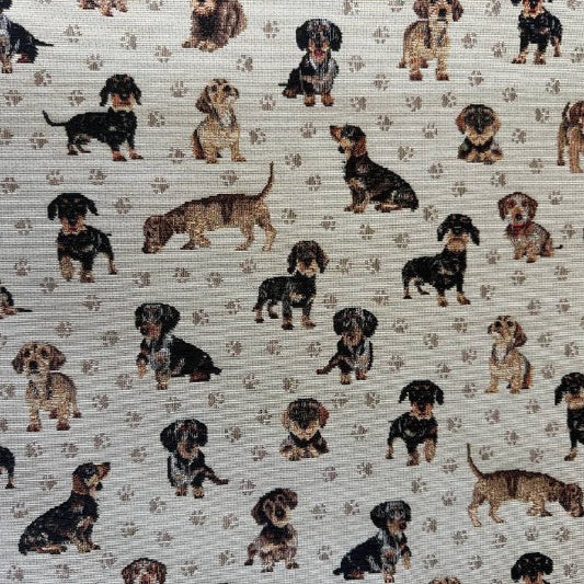 Dog Tapestry Upholstery Fabric – Woven Dog Pattern Home Decor Fabric Sasha's Atelier Canada