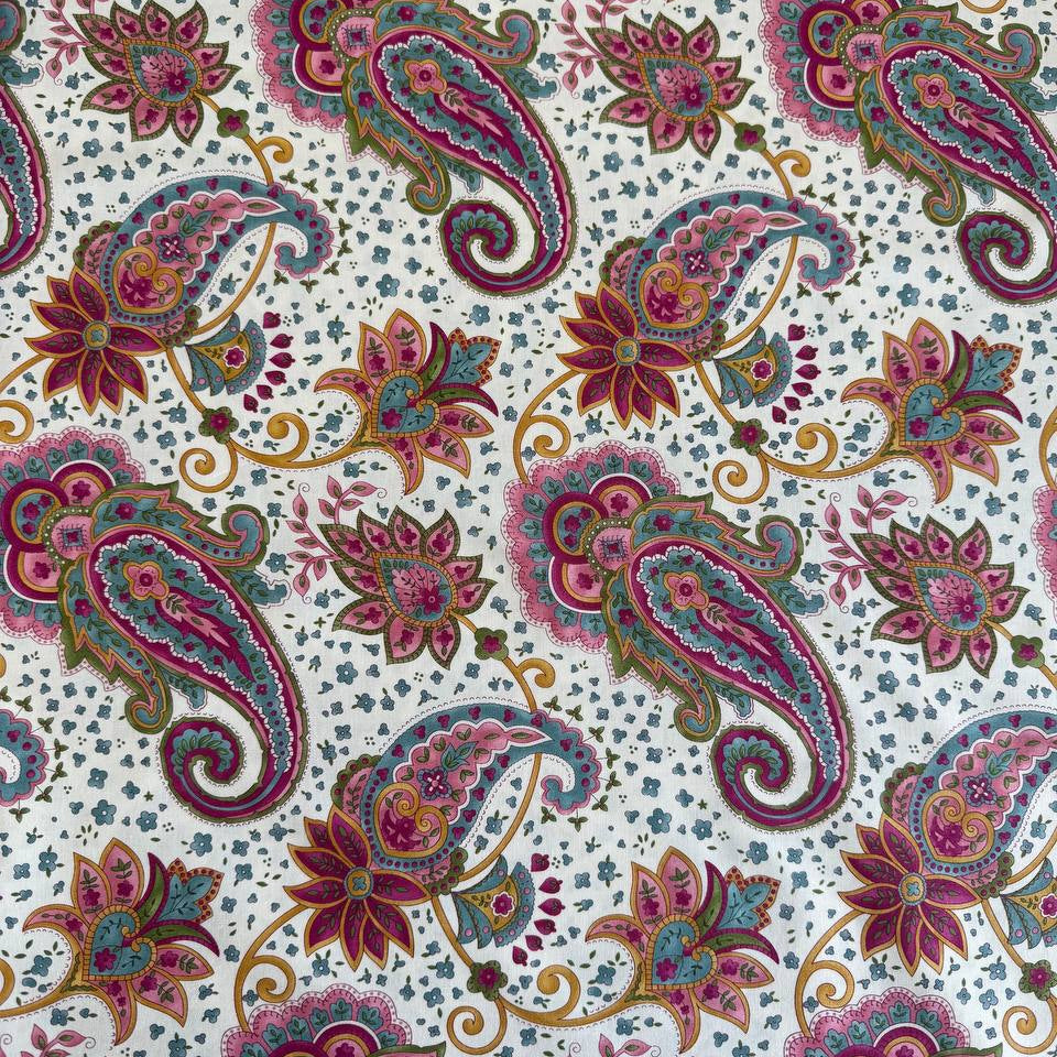 Chelsea Garden Porcelain floral paisley quilting cotton fabric detail