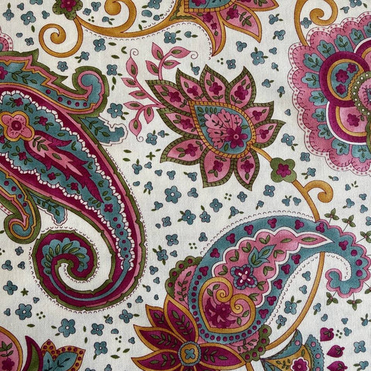 Chelsea Garden Porcelain floral paisley quilting cotton fabric detail