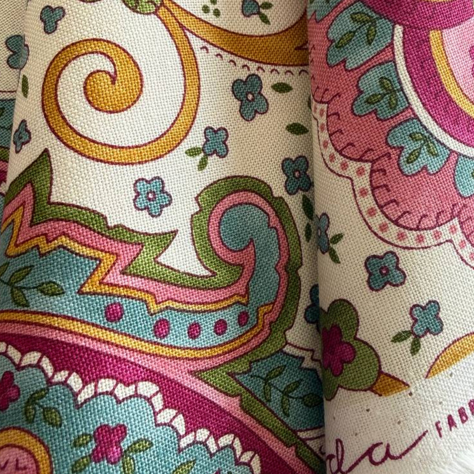 Chelsea Garden Porcelain floral paisley quilting cotton fabric detail