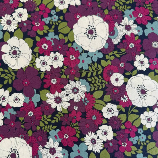 Chelsea Garden Midnight floral quilting cotton fabric by Moda folded fabric stack